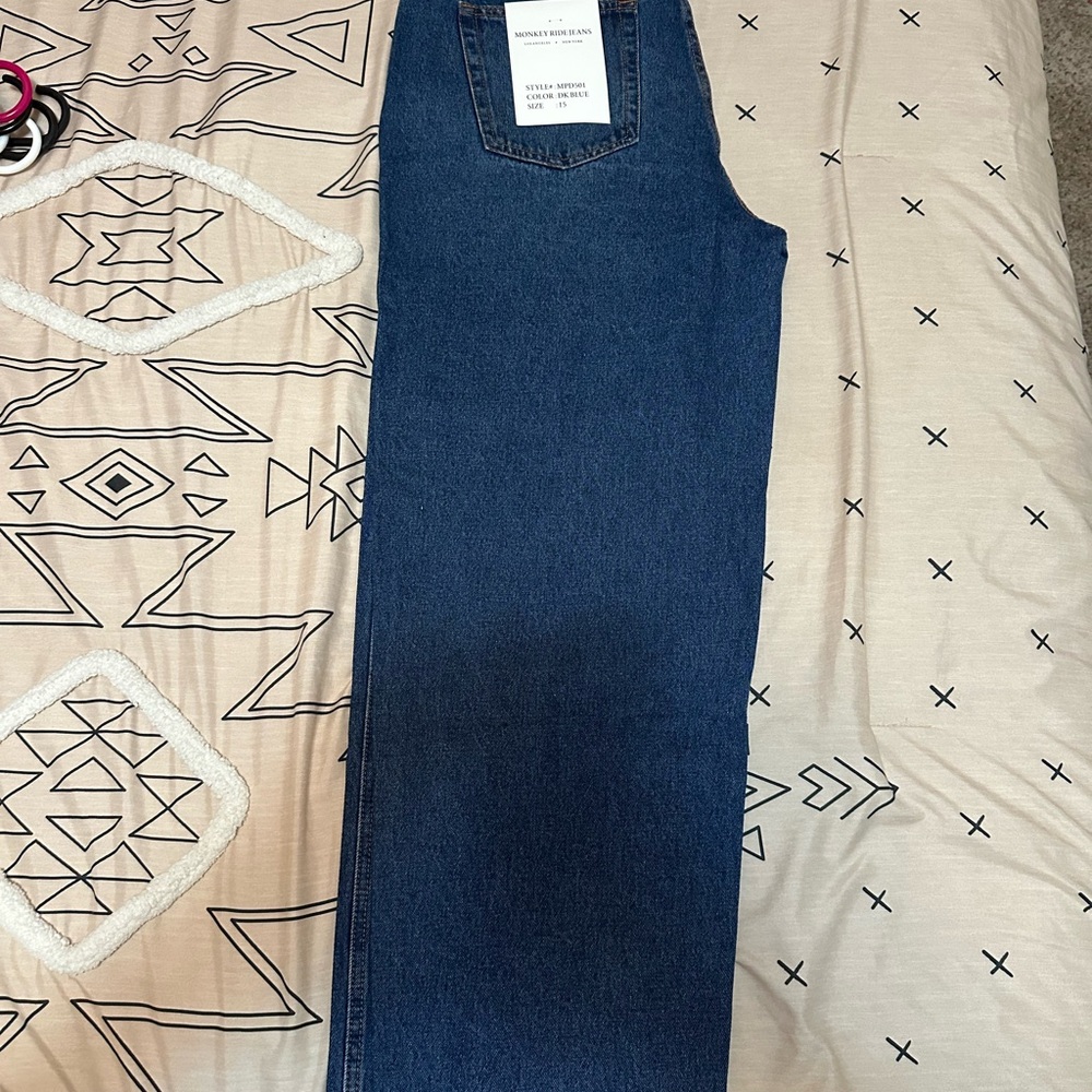 Dark Blue Denim Dad Jeans